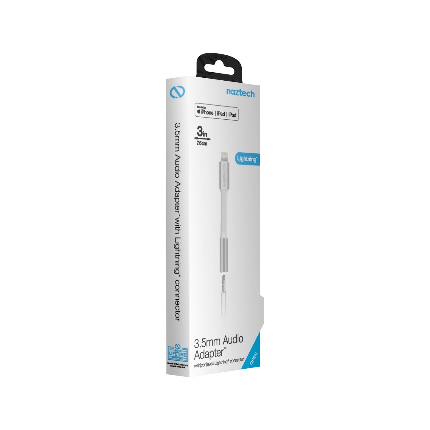 Naztech MFi Lightning to 3.5mm Adapter White (14647-HYP)