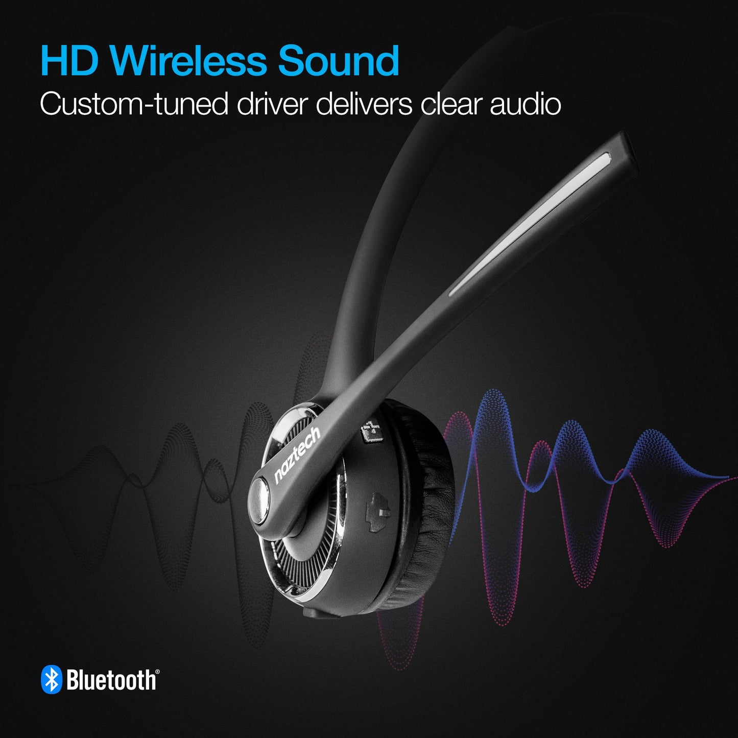 Naztech N980 BT Over-the-Head Headset w Base (15183-HYP)