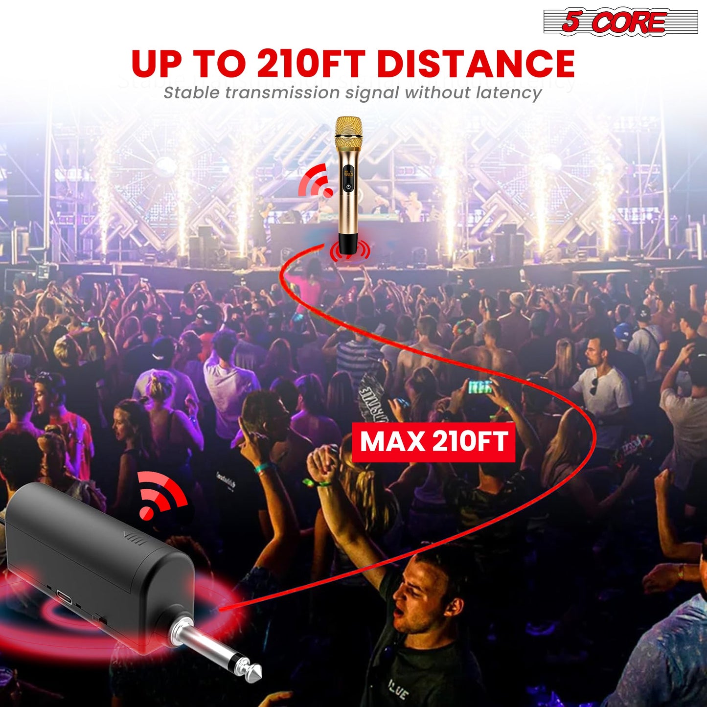5Core Wireless Microphone Pair UHF Handheld Microfonos Inalambricos
