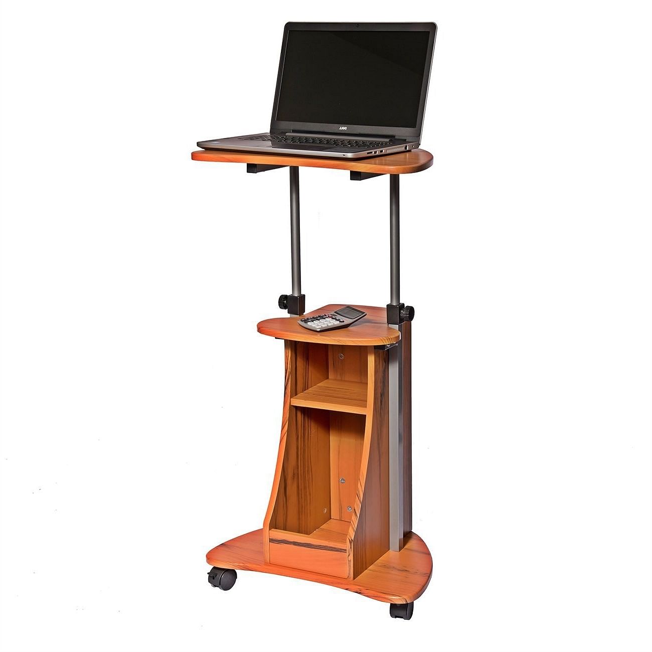 Mobile Sit Down Stand Up Desk Adjustable Height Laptop Cart in