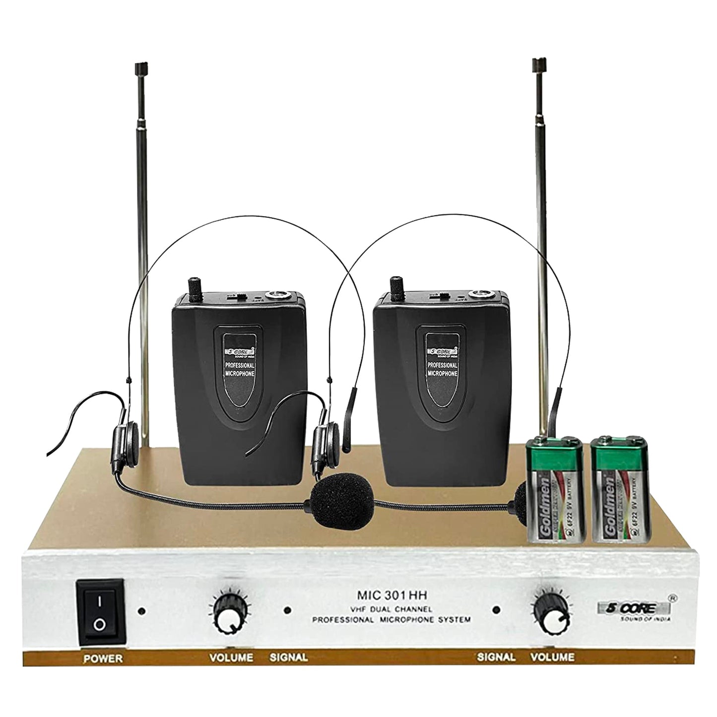 5Core Wireless Microphones w 2 Headset Portable Mini Microfono