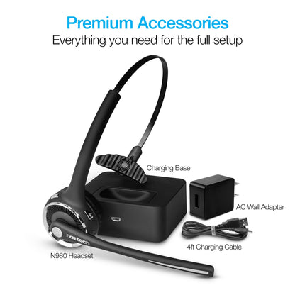 Naztech N980 BT Over-the-Head Headset w Base (15183-HYP)
